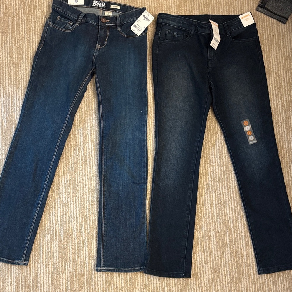 Set of two pairs of jeans kids Dark and Medium Blue Straight Leg Jeans-size 8